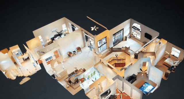 top-down view of a home virtual tour